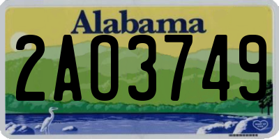 AL license plate 2AO3749