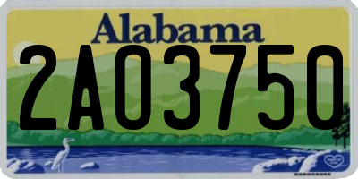 AL license plate 2AO3750