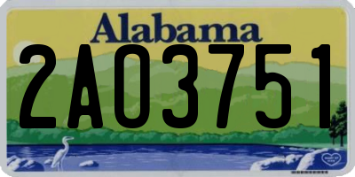 AL license plate 2AO3751
