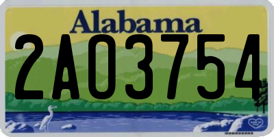 AL license plate 2AO3754