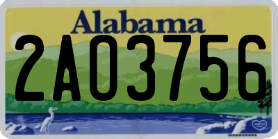 AL license plate 2AO3756