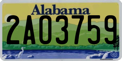 AL license plate 2AO3759