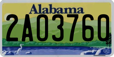 AL license plate 2AO3760