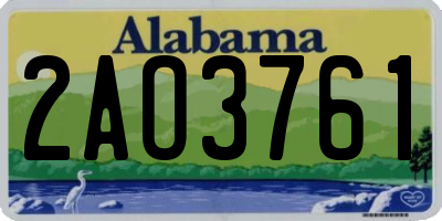 AL license plate 2AO3761