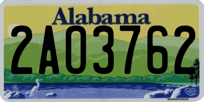 AL license plate 2AO3762