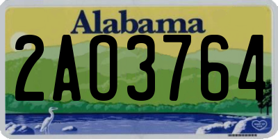 AL license plate 2AO3764