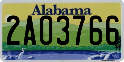 AL license plate 2AO3766