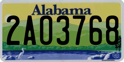 AL license plate 2AO3768