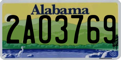 AL license plate 2AO3769