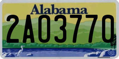 AL license plate 2AO3770