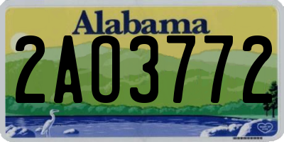 AL license plate 2AO3772
