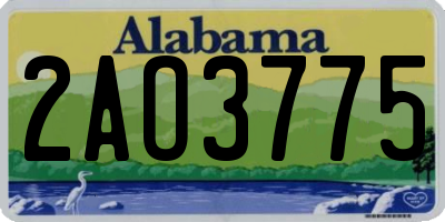 AL license plate 2AO3775
