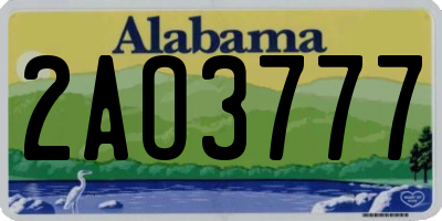 AL license plate 2AO3777
