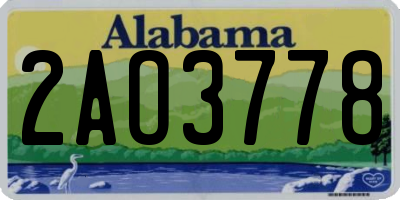 AL license plate 2AO3778