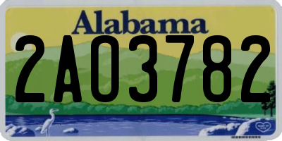AL license plate 2AO3782