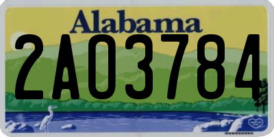 AL license plate 2AO3784