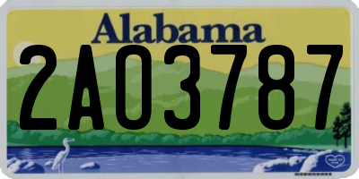 AL license plate 2AO3787