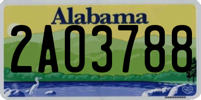AL license plate 2AO3788