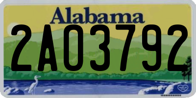 AL license plate 2AO3792