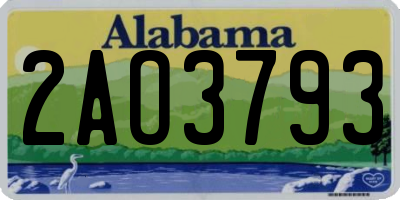 AL license plate 2AO3793
