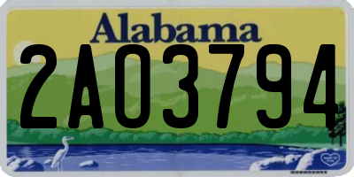 AL license plate 2AO3794