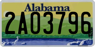 AL license plate 2AO3796