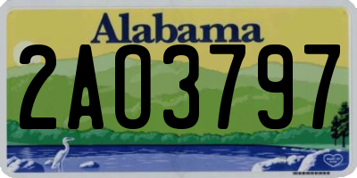 AL license plate 2AO3797