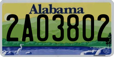 AL license plate 2AO3802