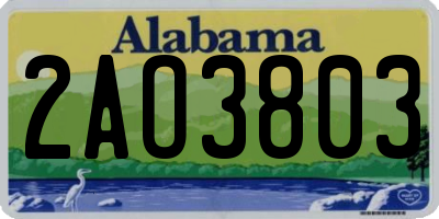 AL license plate 2AO3803