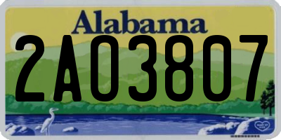 AL license plate 2AO3807