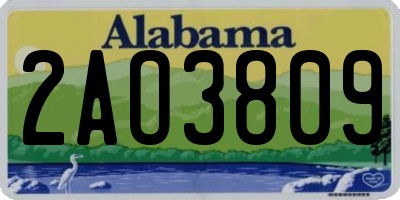 AL license plate 2AO3809