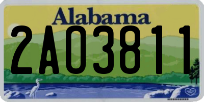 AL license plate 2AO3811