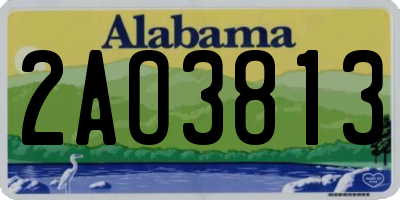 AL license plate 2AO3813
