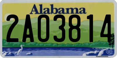AL license plate 2AO3814