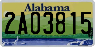 AL license plate 2AO3815