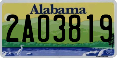 AL license plate 2AO3819