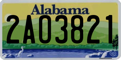 AL license plate 2AO3821