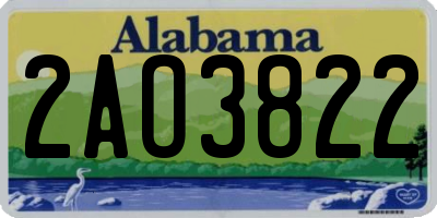 AL license plate 2AO3822