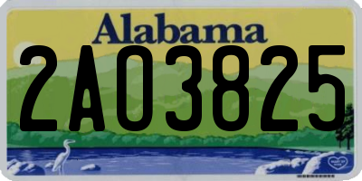 AL license plate 2AO3825