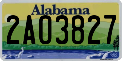 AL license plate 2AO3827