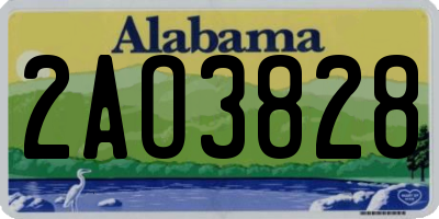 AL license plate 2AO3828