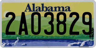 AL license plate 2AO3829