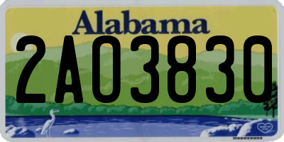 AL license plate 2AO3830