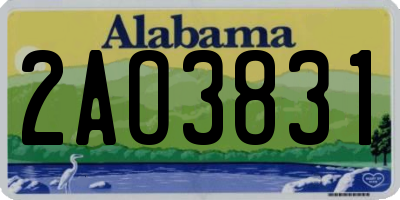 AL license plate 2AO3831