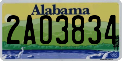 AL license plate 2AO3834