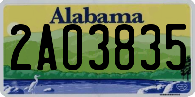 AL license plate 2AO3835