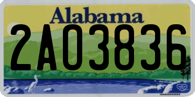 AL license plate 2AO3836