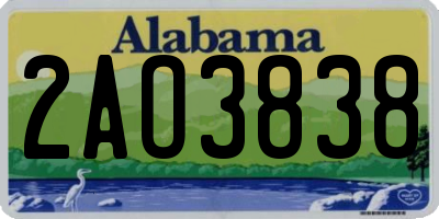 AL license plate 2AO3838