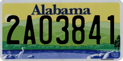 AL license plate 2AO3841
