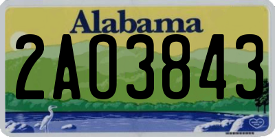 AL license plate 2AO3843